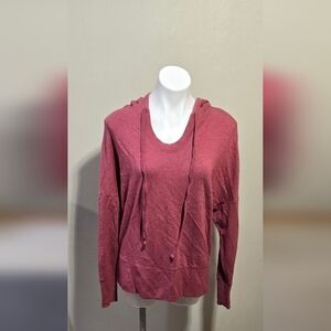 Alo Yoga “Red Velvet Heather” Fluid Tunic Hoodie